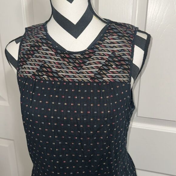 FOSSIL Blue & Multicolor Print Fit & Flare Dress - Picture 2 of 8